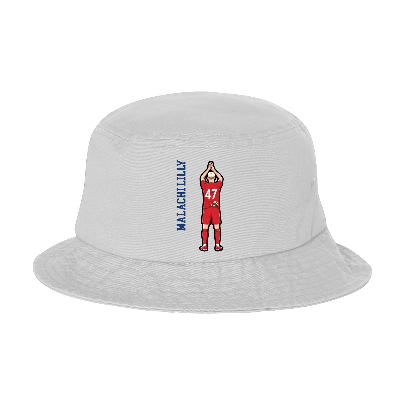 Bucket Cap — Name Vertical in White