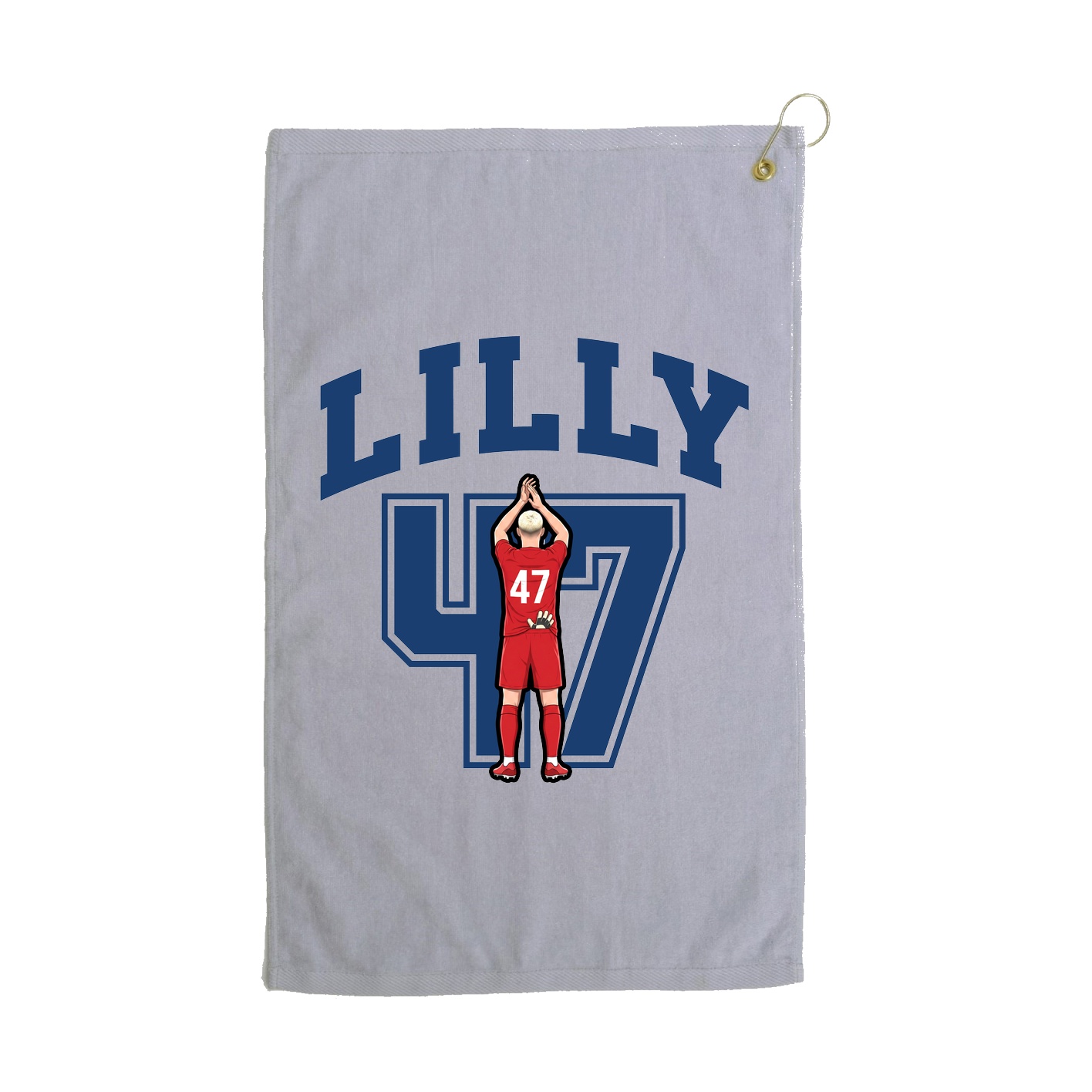 Golf Towel — Number in Grey