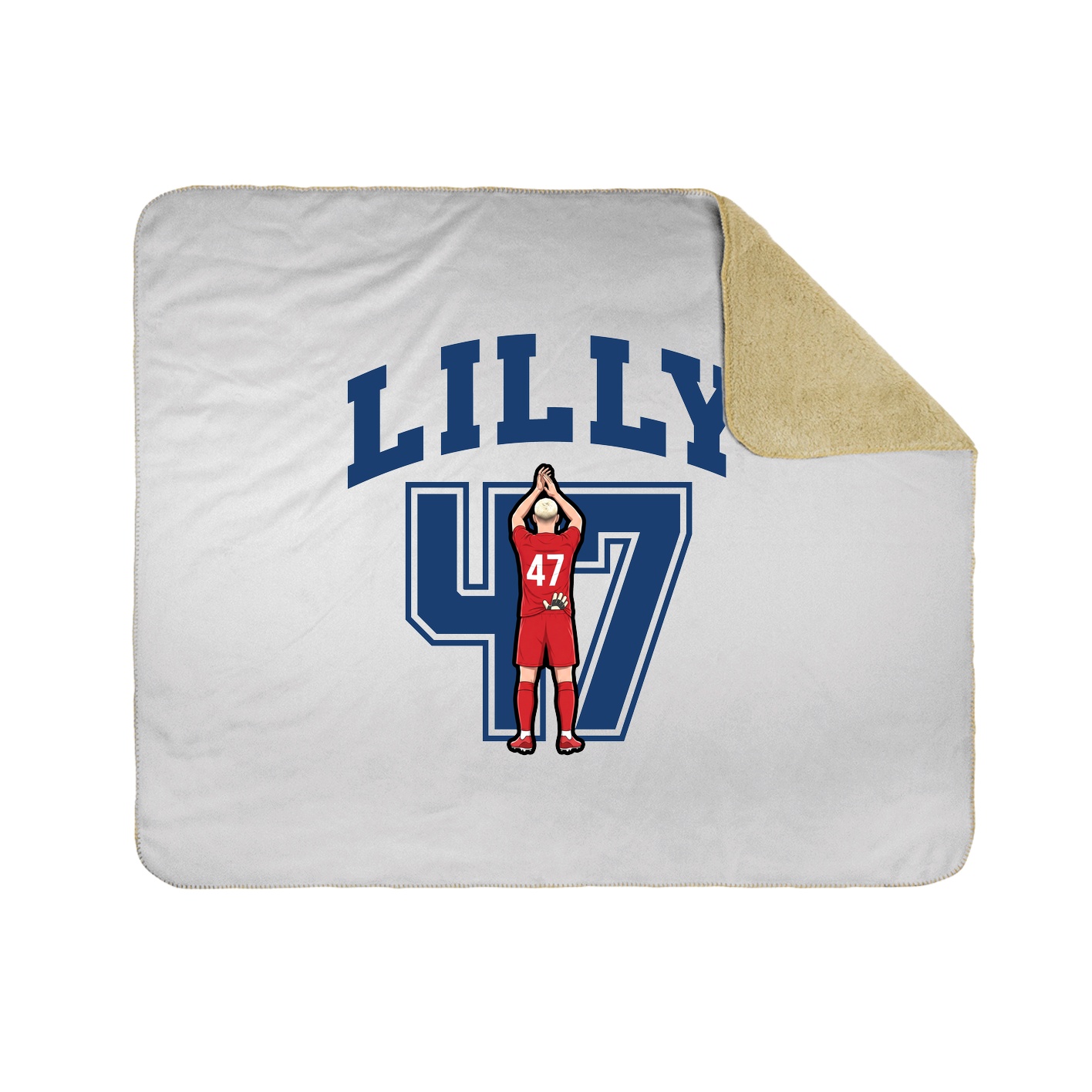 Throw Blanket — Number in White