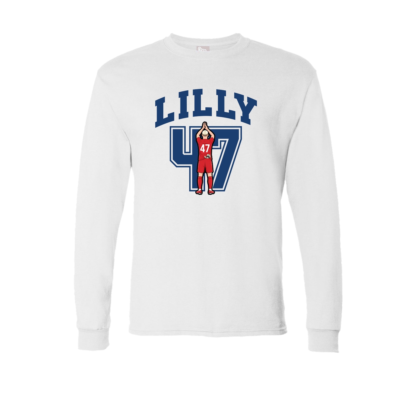 Long Sleeve Tee — Number in White