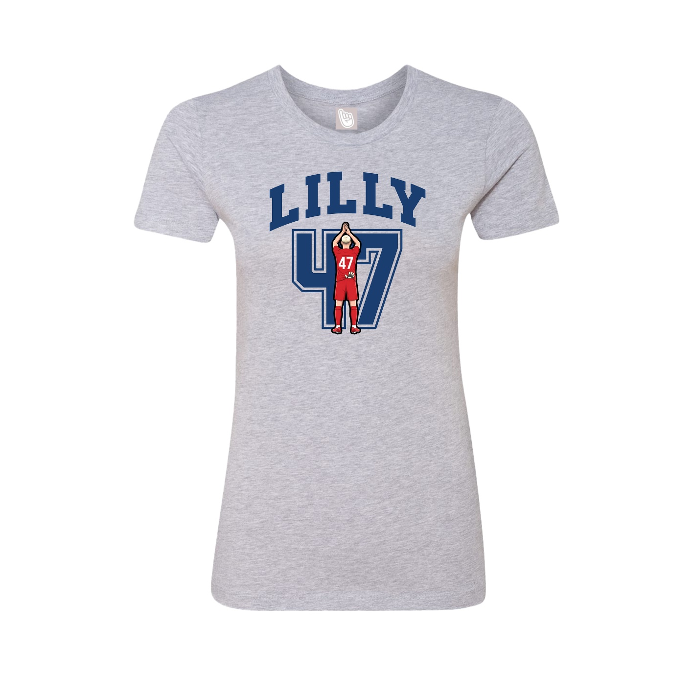 Fitted Women's Tee — Number in Grey