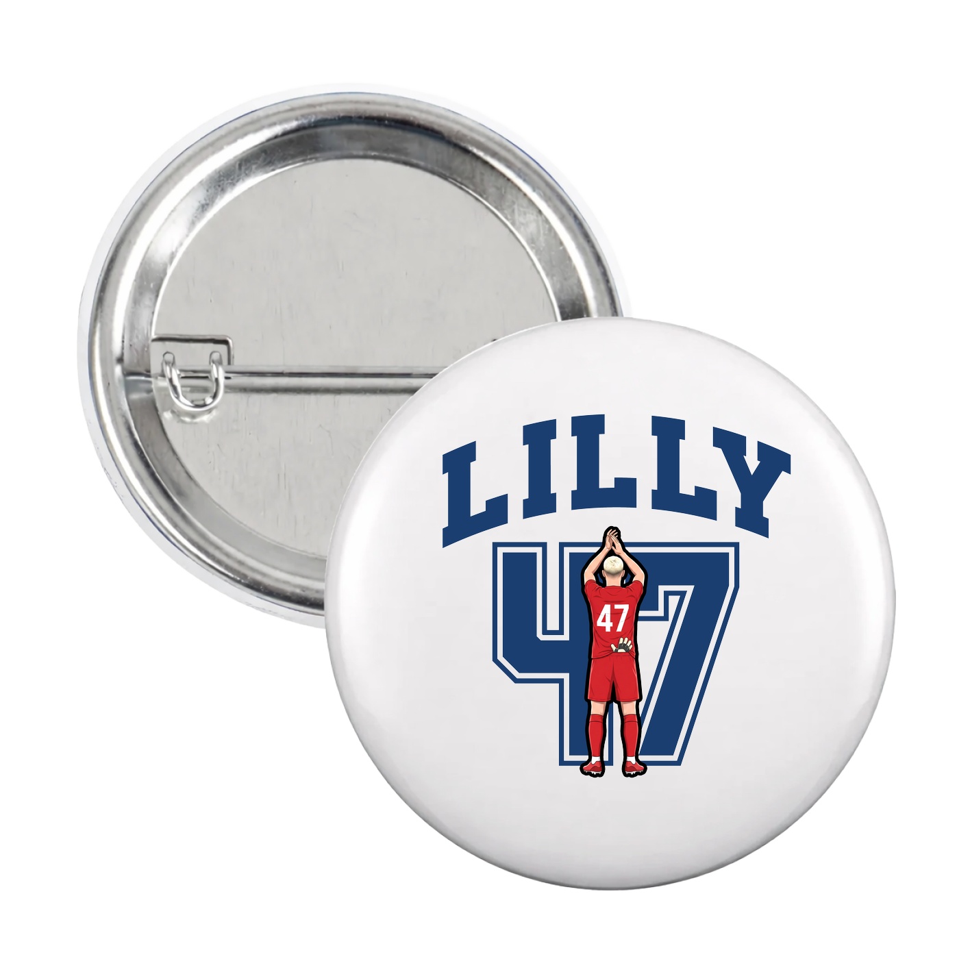 Game Day Button — Number in White