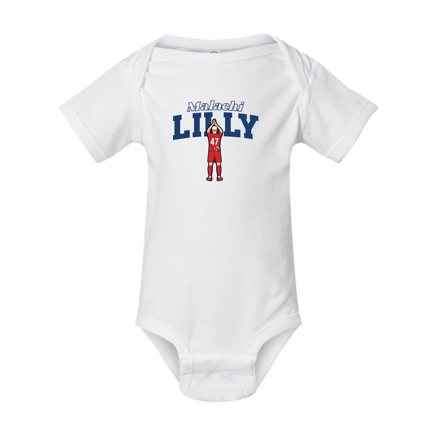 Baby Onesie — Name Arch in White