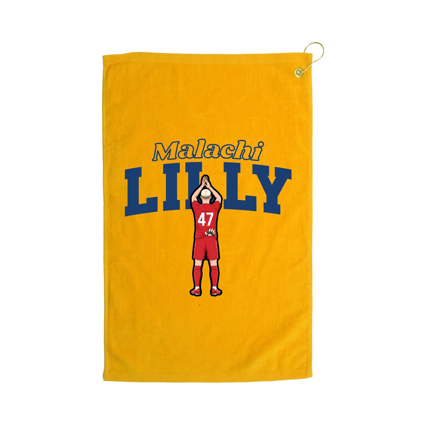Golf Towel — Name Arch in Gold