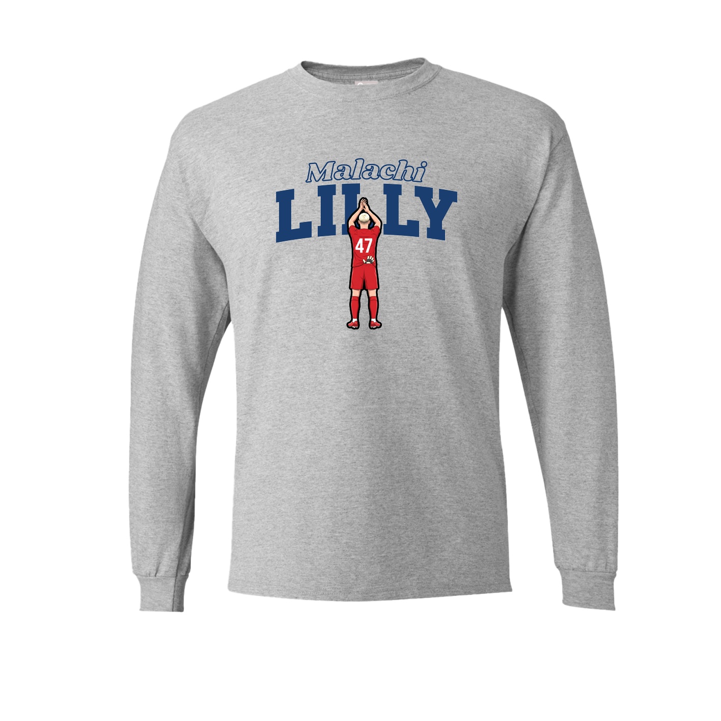 Long Sleeve Tee — Name Arch in Grey