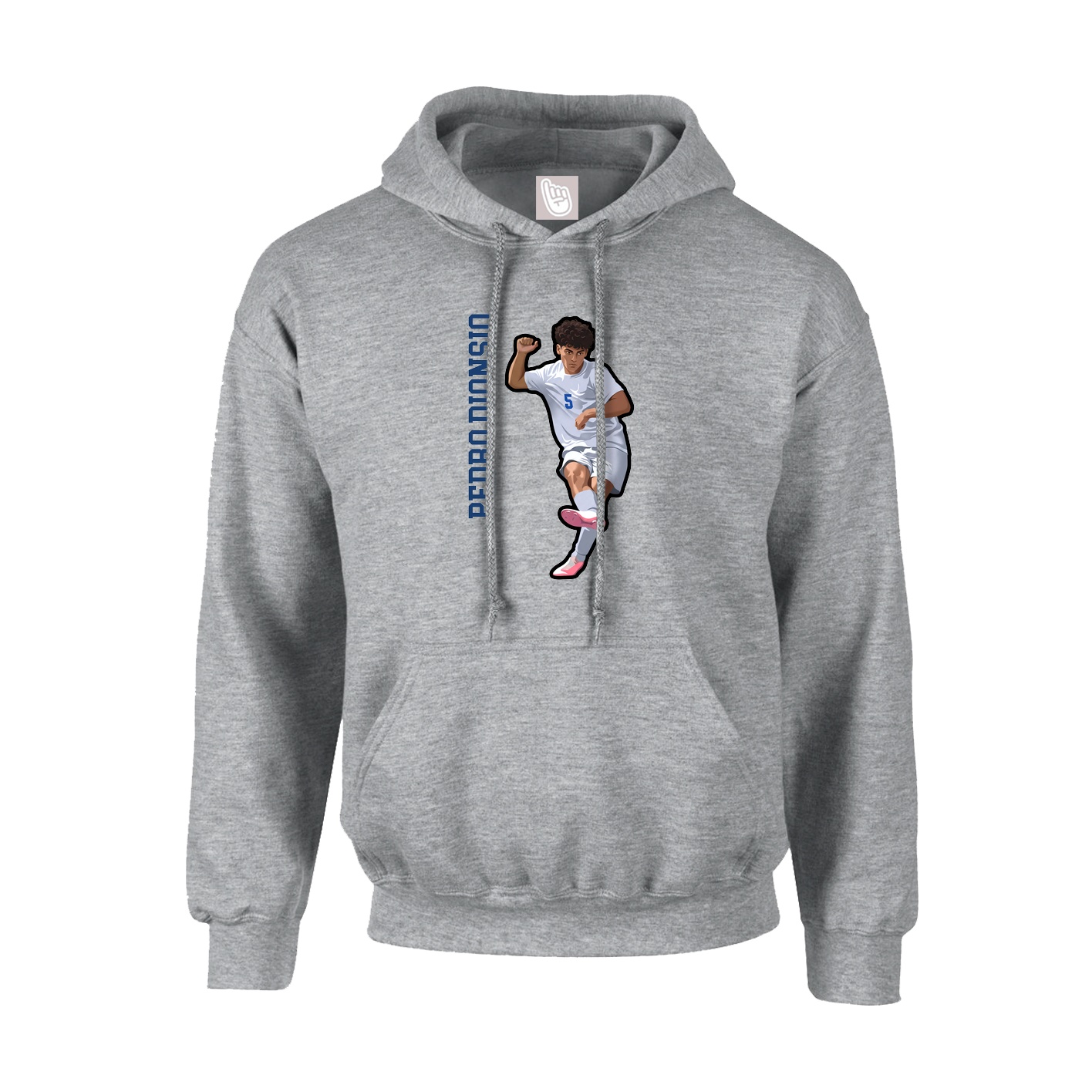 Hoodie — Name Vertical in Grey