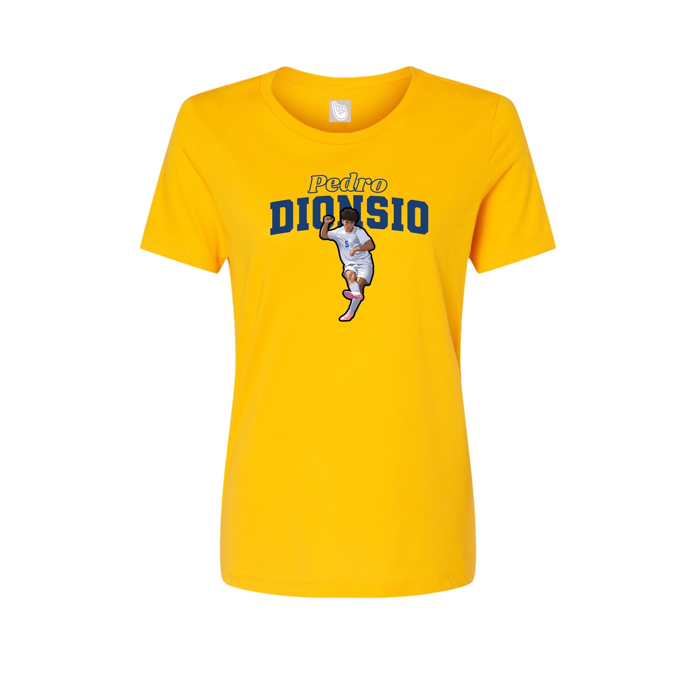 Fitted Women's Tee — Name Arch in Gold