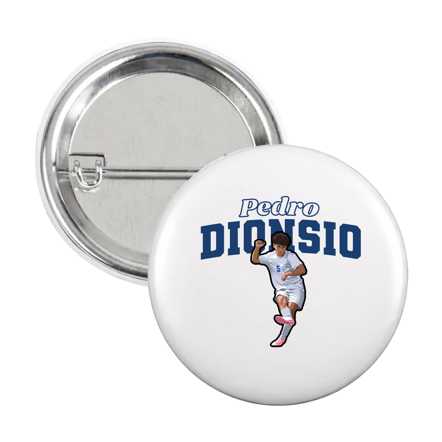 Game Day Button — Name Arch in White