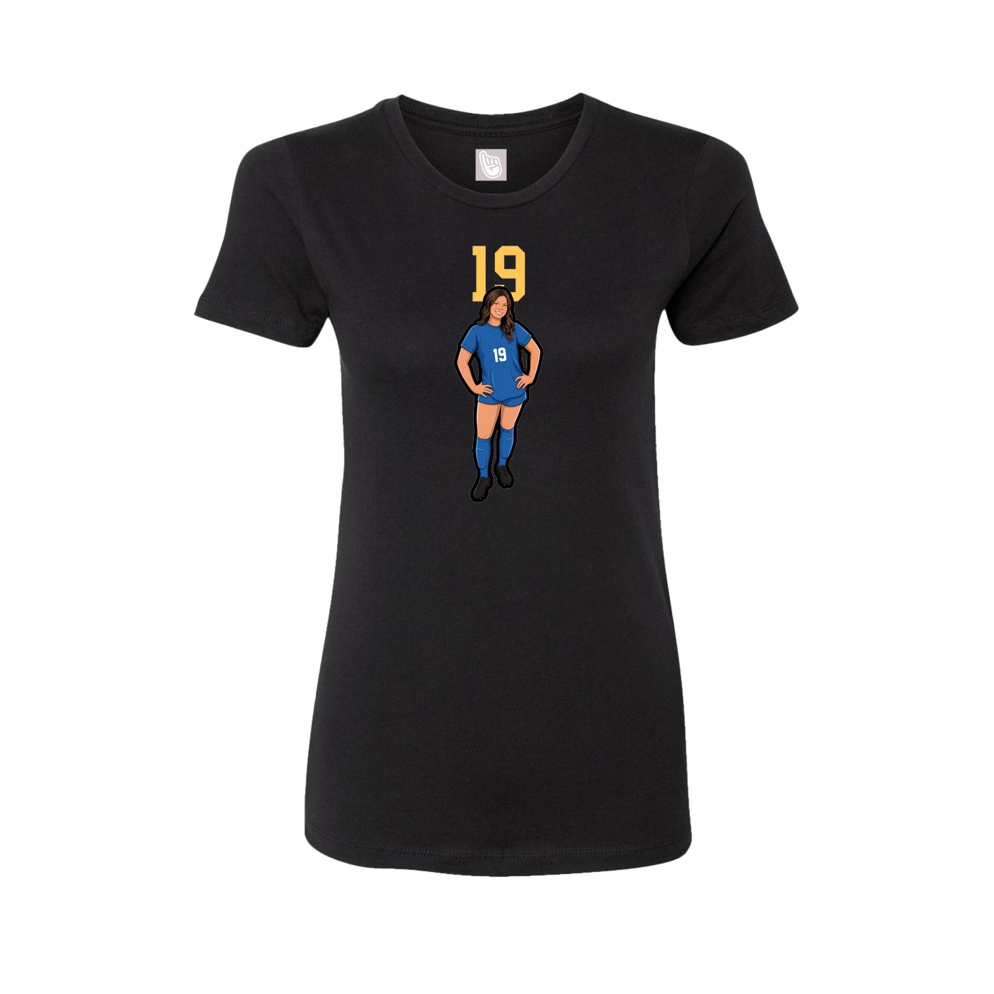 Fitted Women's Tee — Number Top in Black