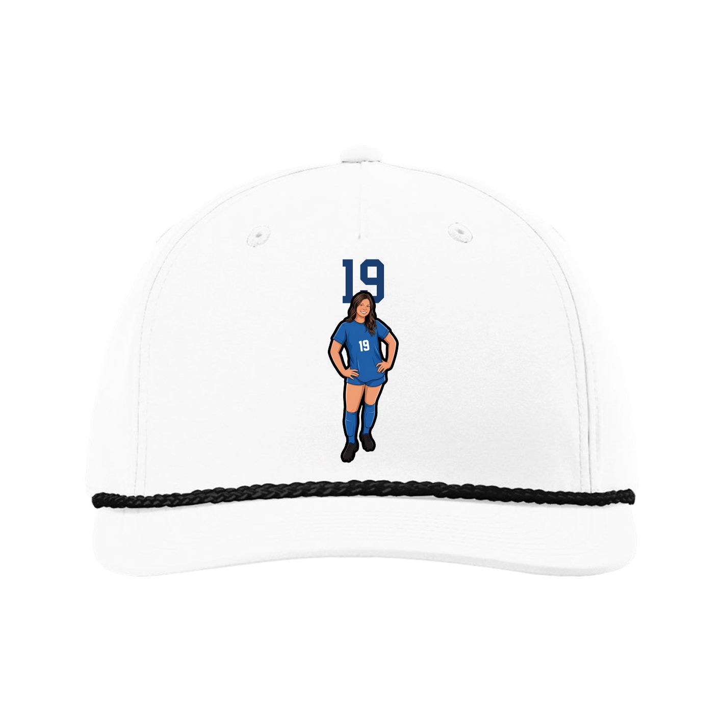 Five-Panel Classic Rope Cap — Number Top in White