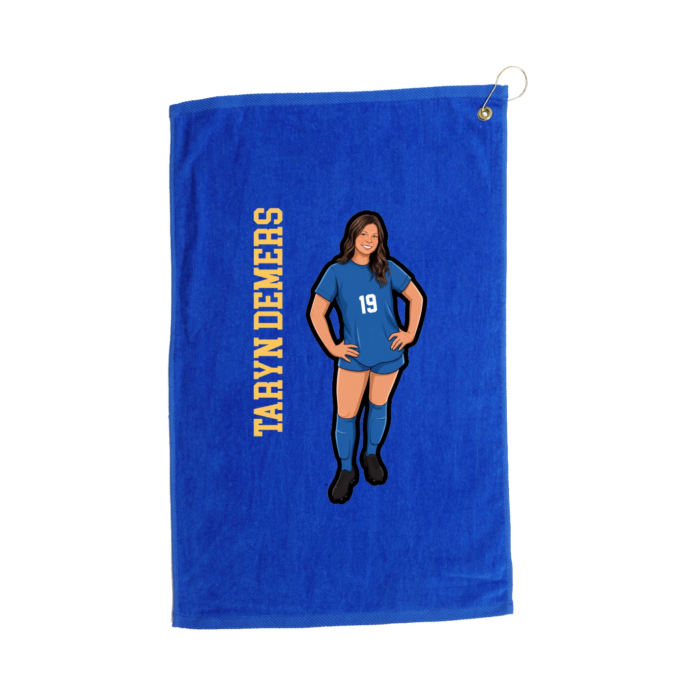 Golf Towel — Name Vertical in Royal