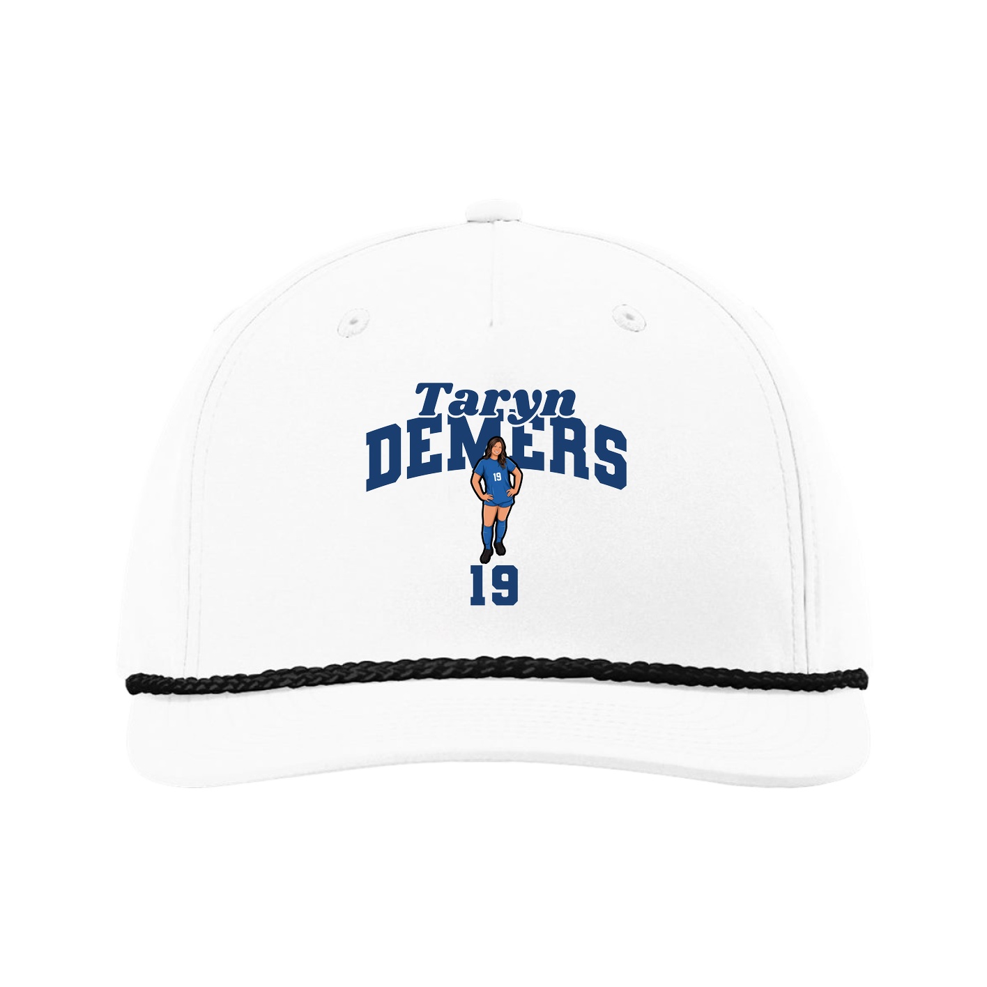 Five-Panel Classic Rope Cap — Signature Arch in White