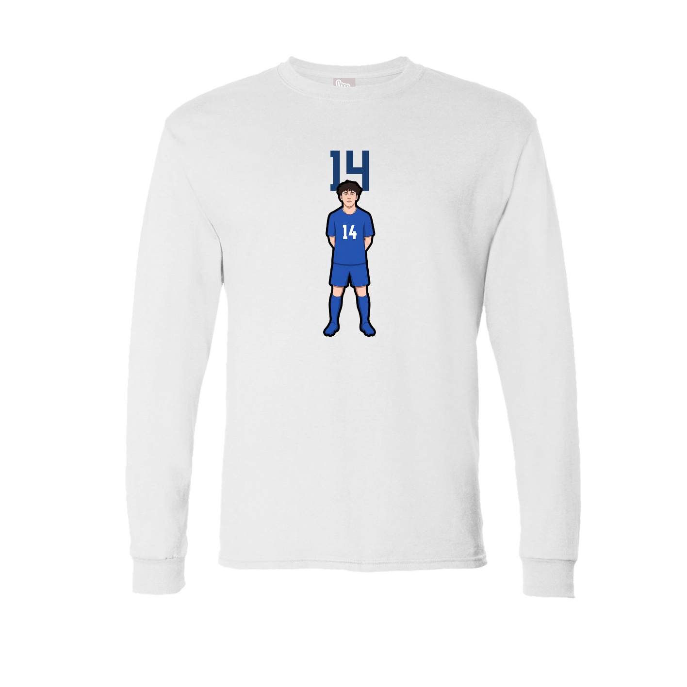 Long Sleeve Tee — Number Top in White