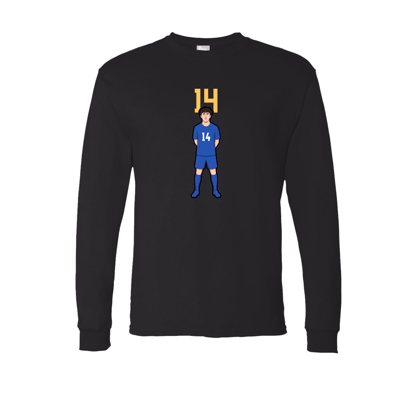 Long Sleeve Tee — Number Top in Black