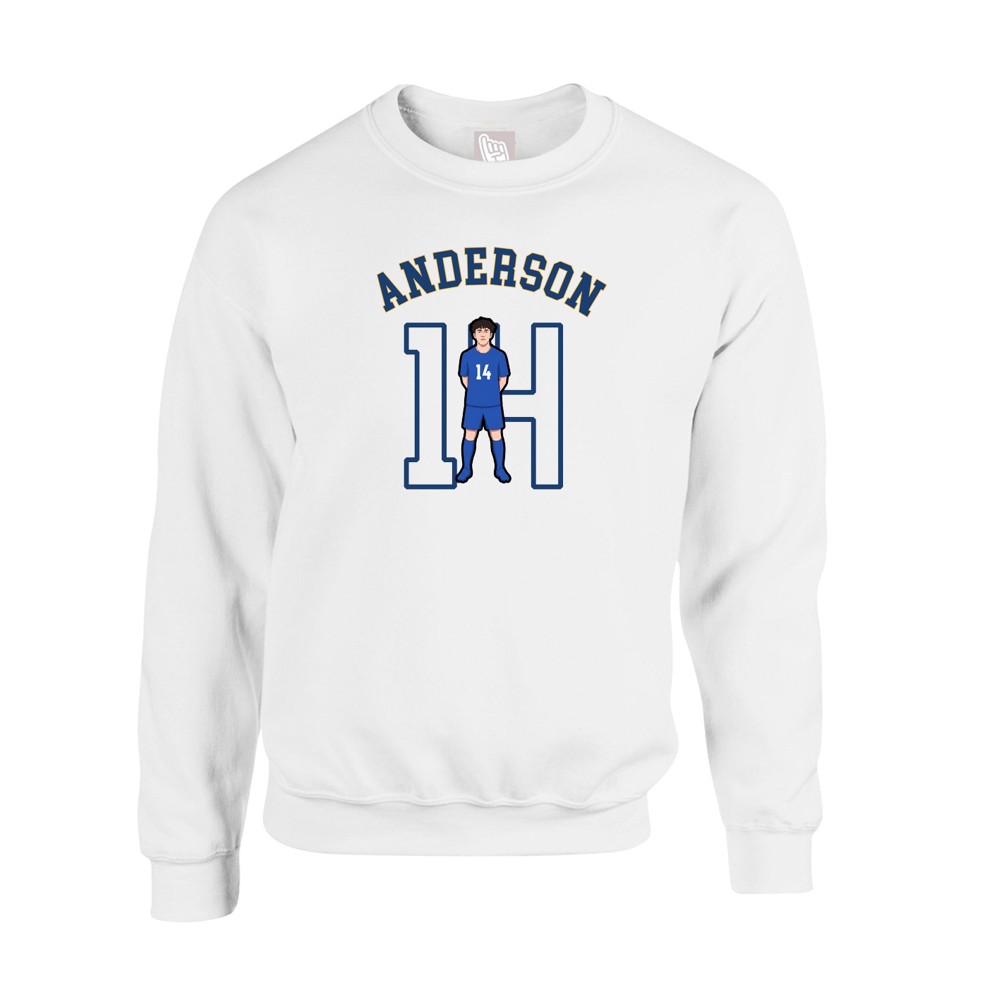 Fleece Crew — Shirsey Arch in White