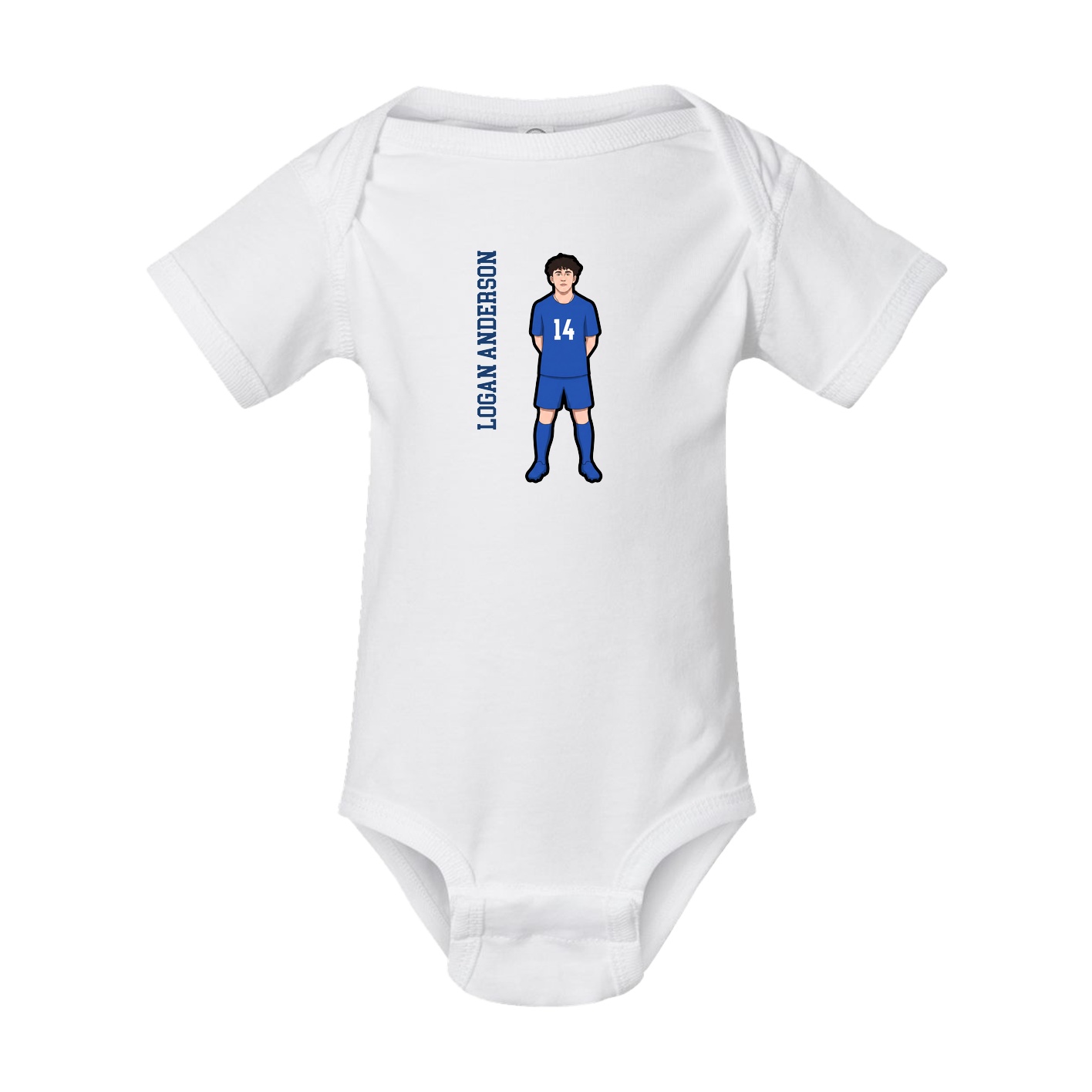 Baby Onesie — Name Vertical in White