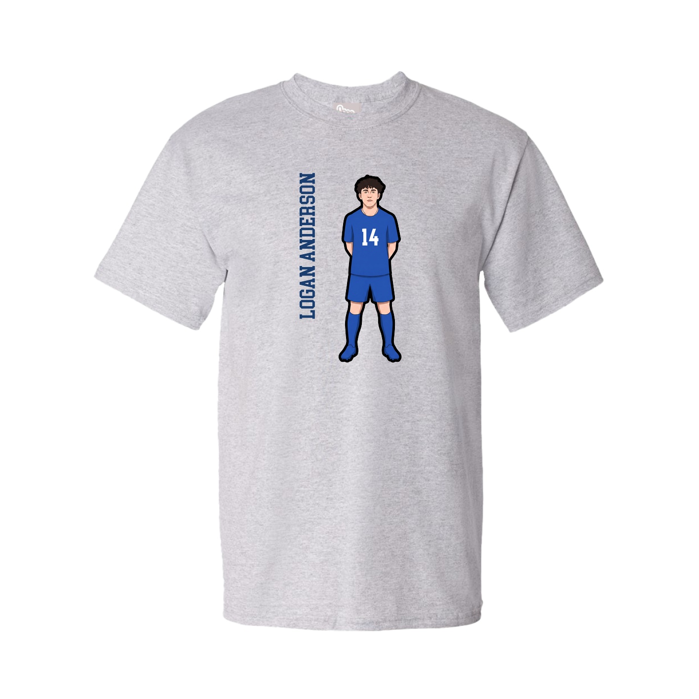 Tee — Name Vertical in Grey