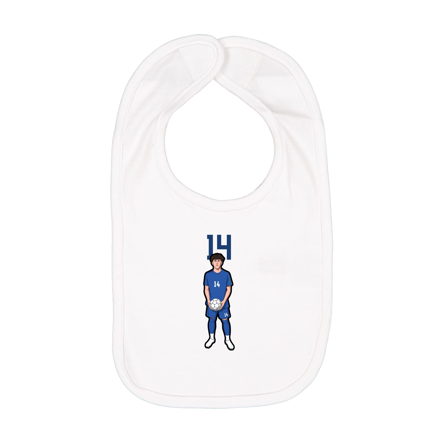 Infant Bib — Number Top in White