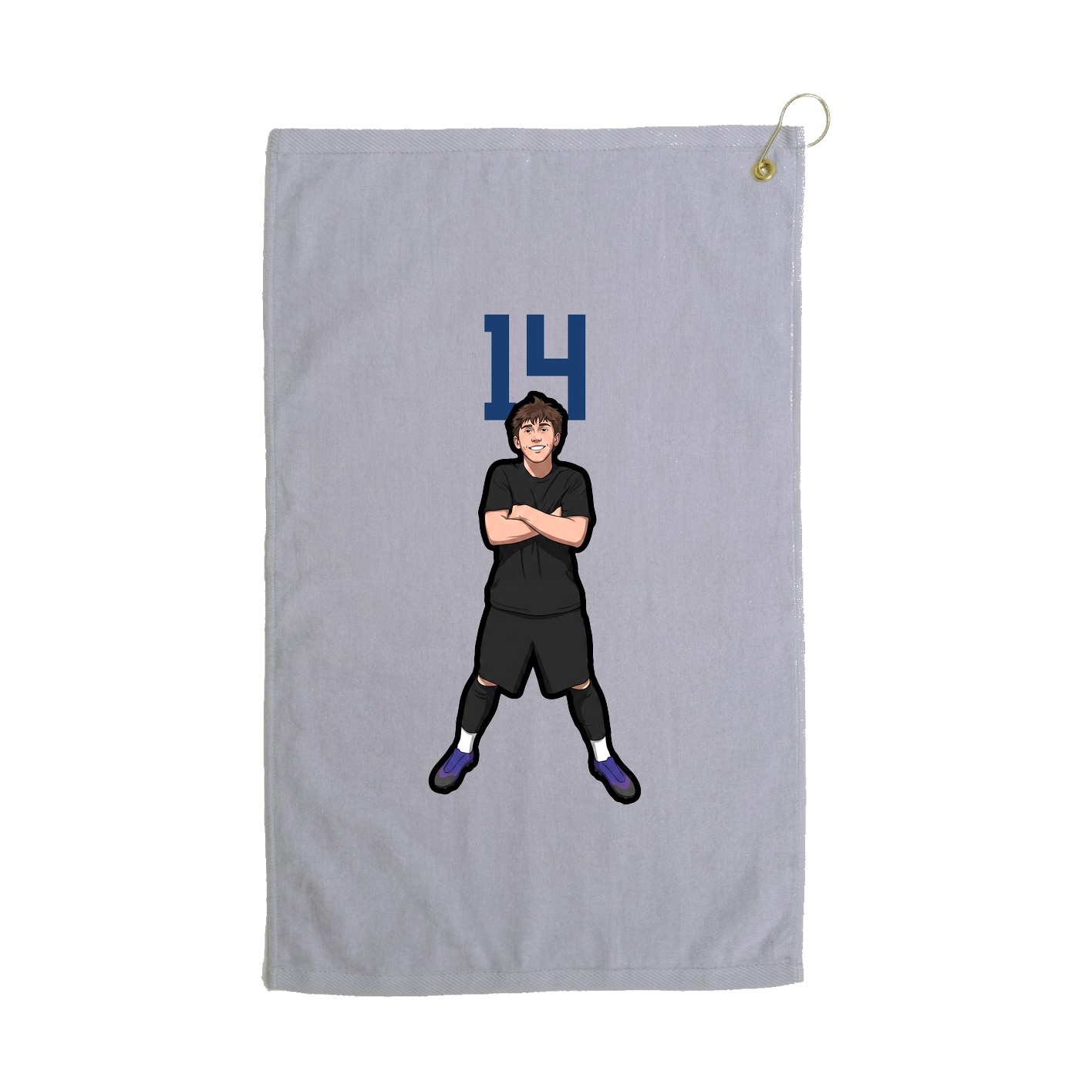 Golf Towel — Number Top in Grey