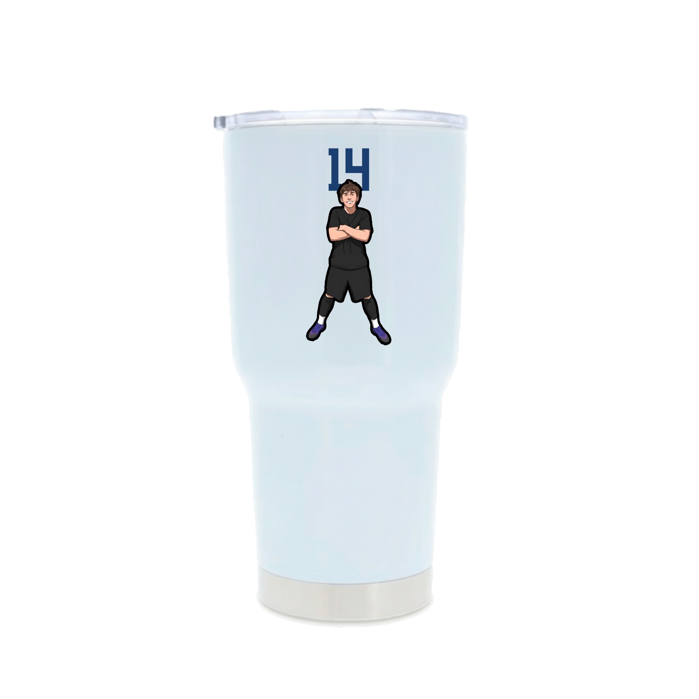 30oz Stainless Steel Tumbler — Number Top in White