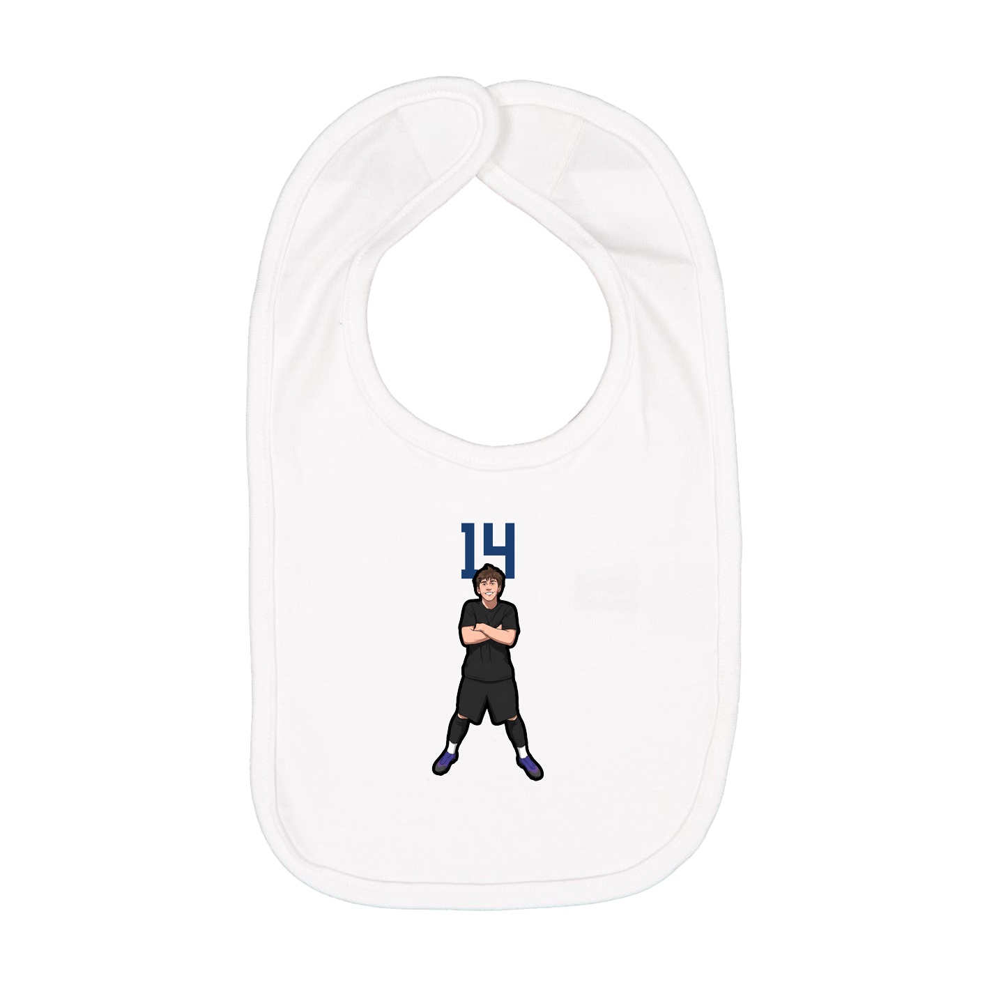 Infant Bib — Number Top in White
