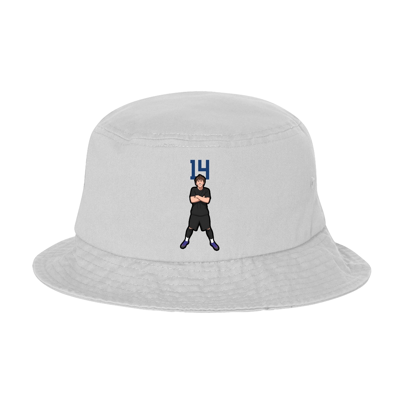 Bucket Cap — Number Top in White