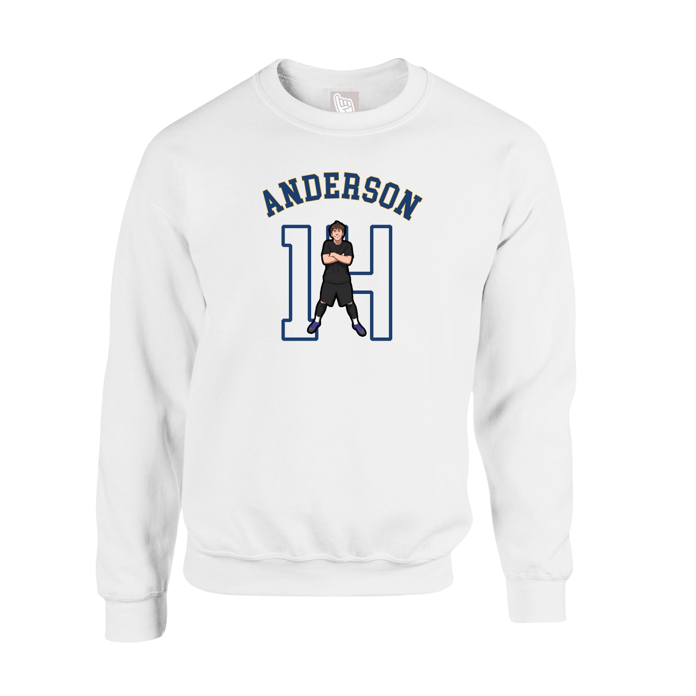 Fleece Crew — Shirsey Arch in White