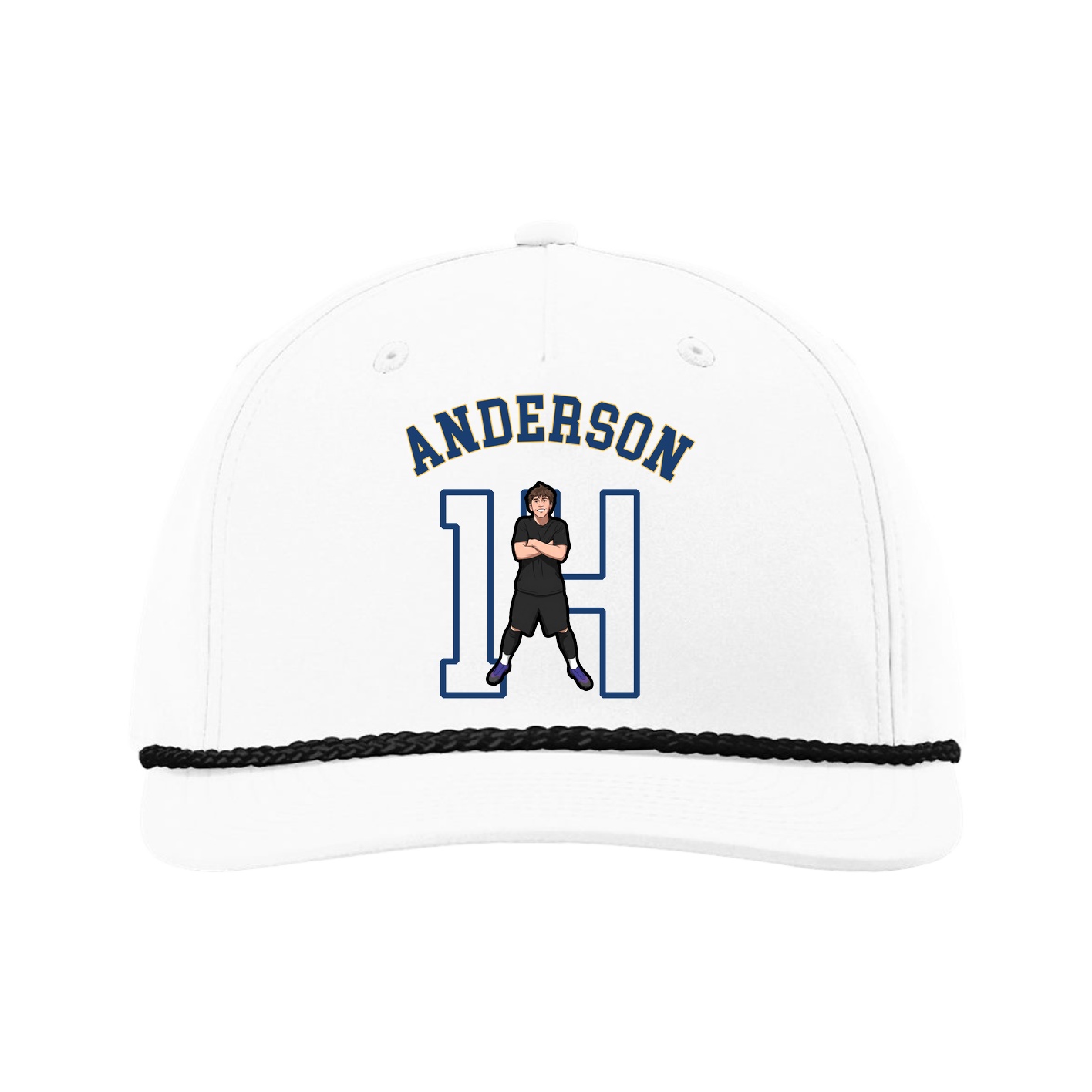 Five-Panel Classic Rope Cap — Shirsey Arch in White