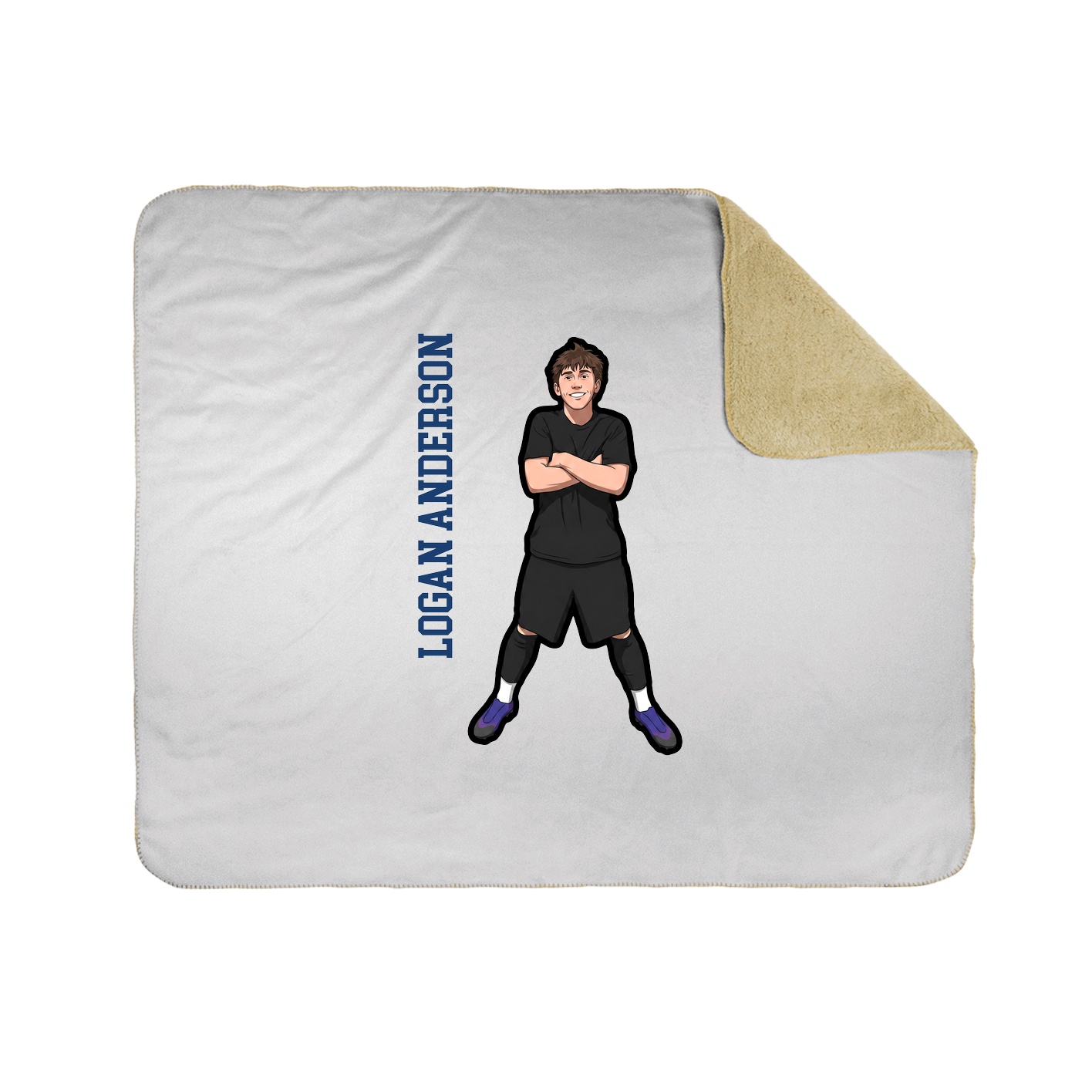 Throw Blanket — Name Vertical in White