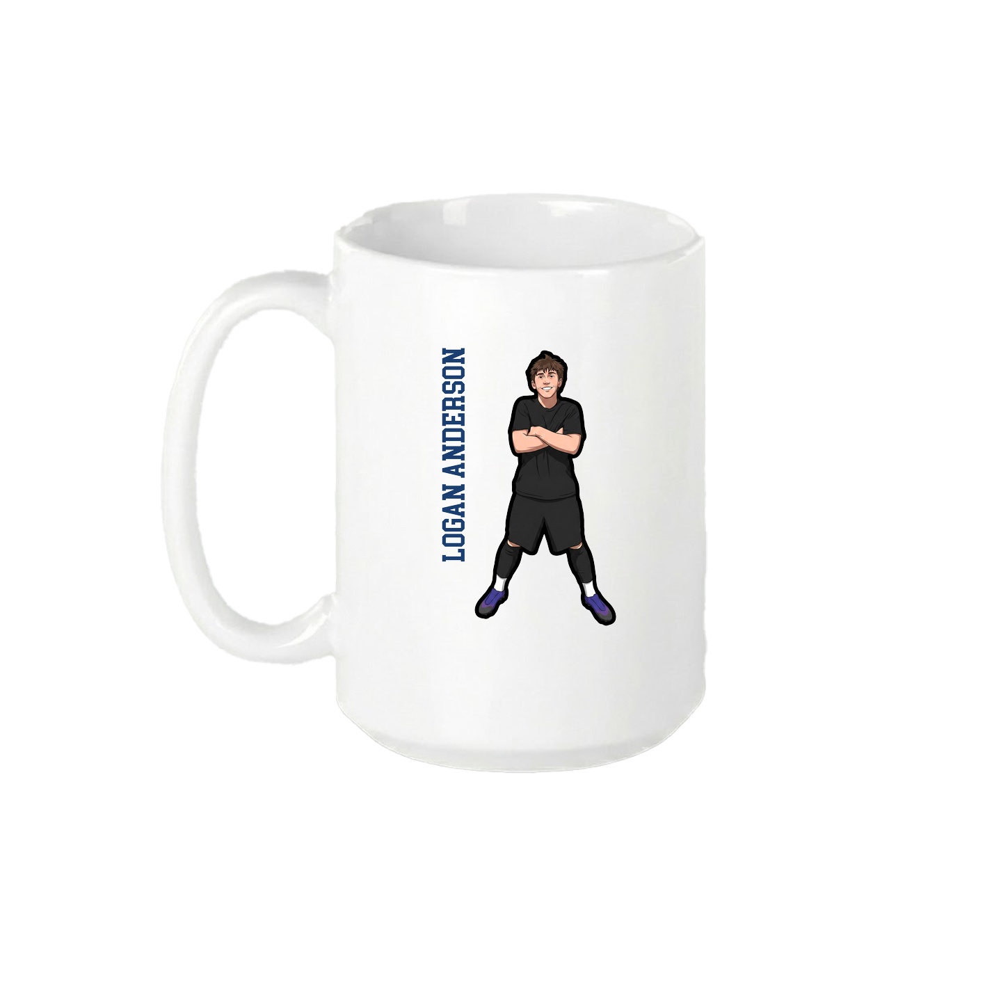 15oz Coffee Mug — Name Vertical in White