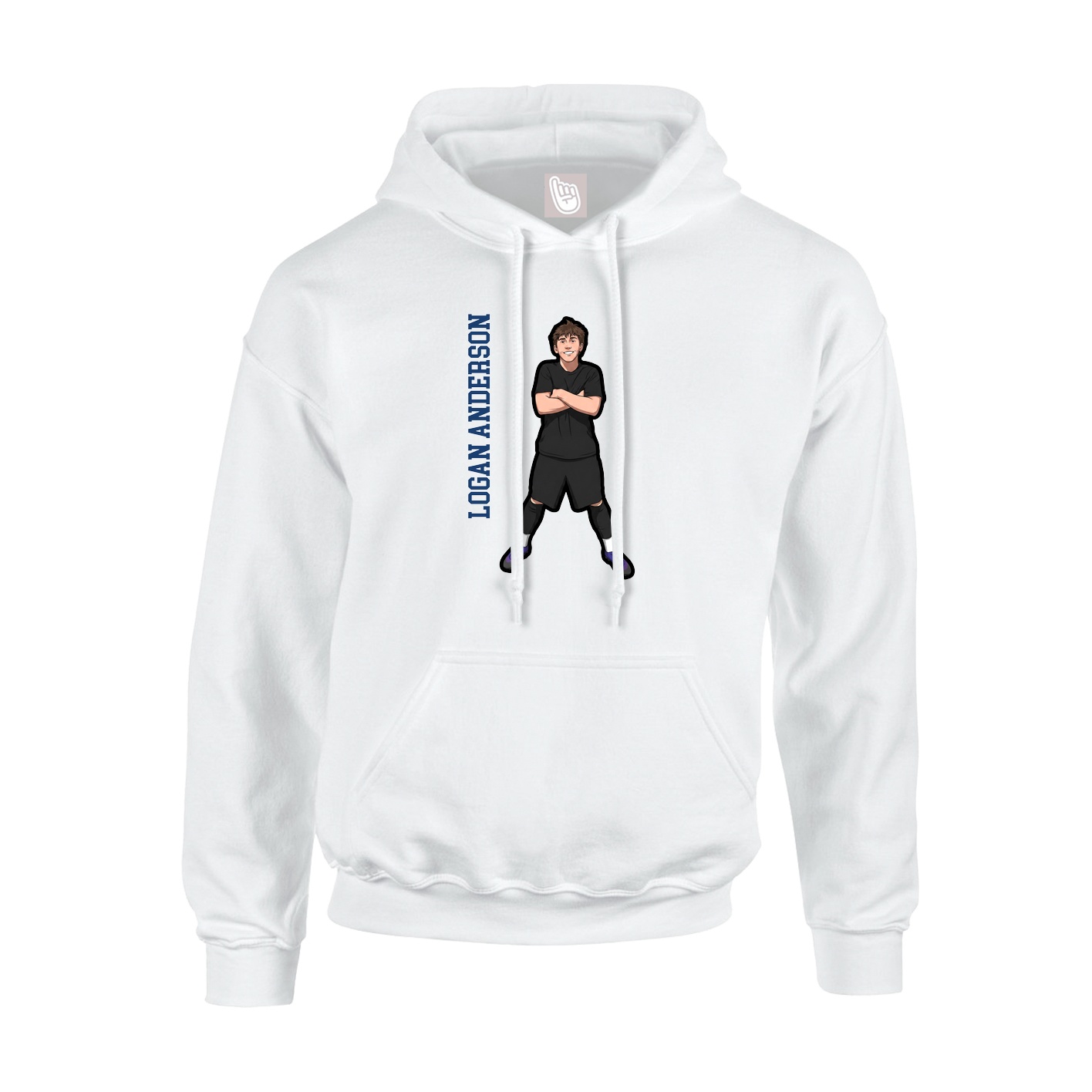 Hoodie — Name Vertical in White