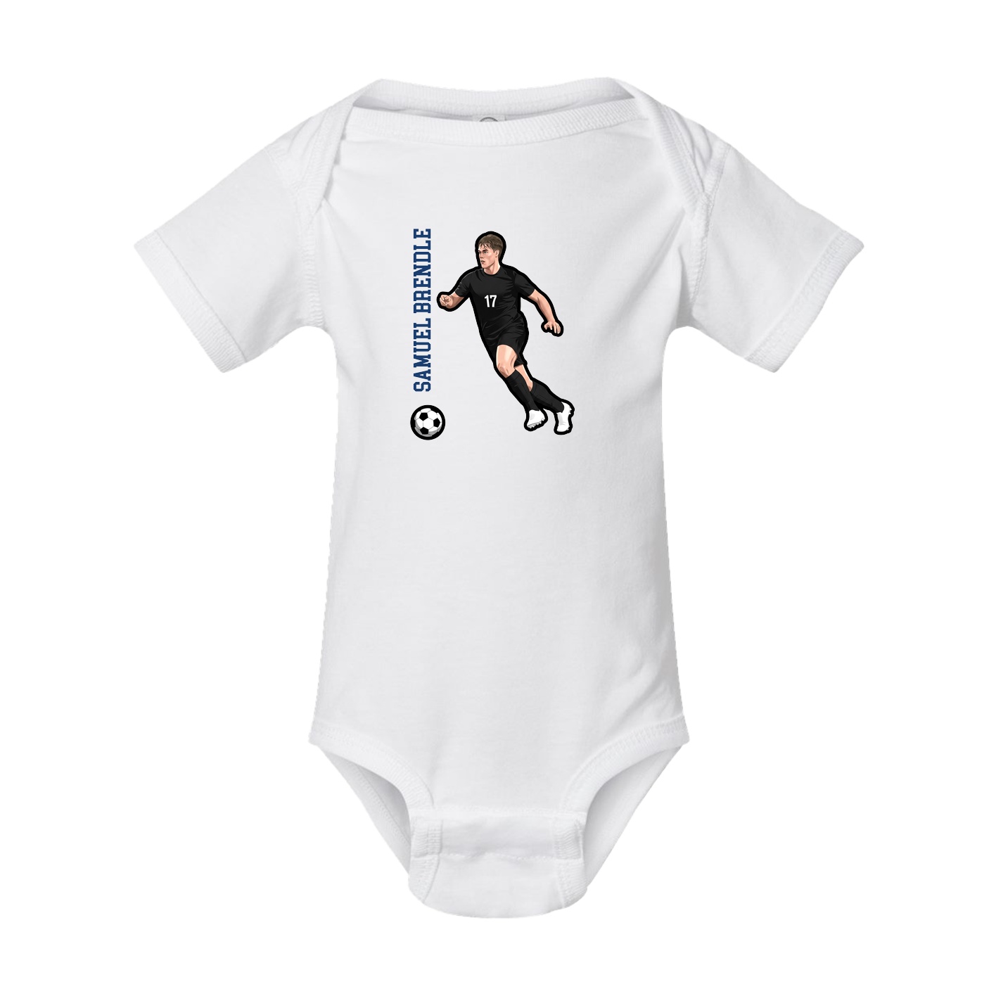 Baby Onesie — Name Vertical in White