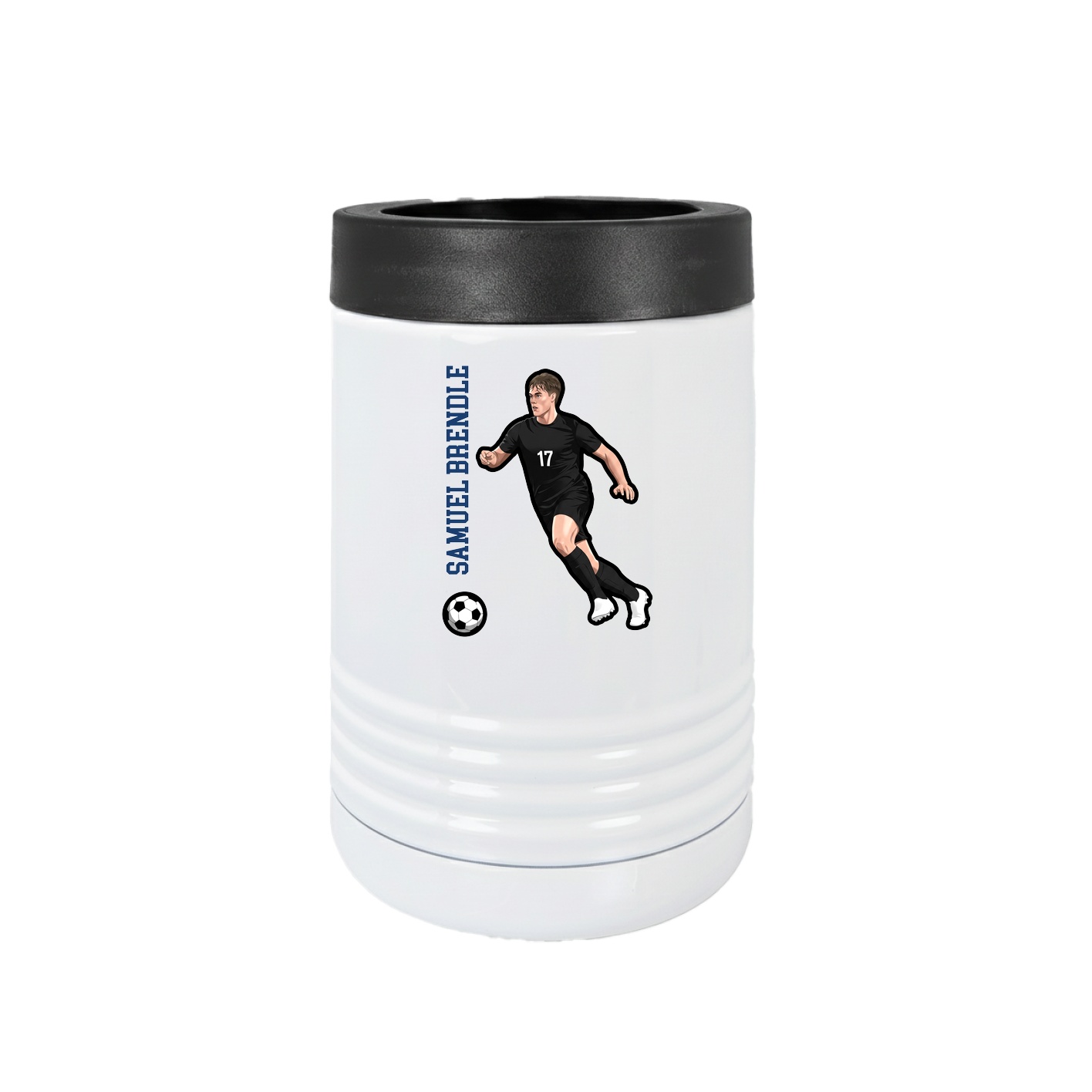 Beverage Holder — Name Vertical in White