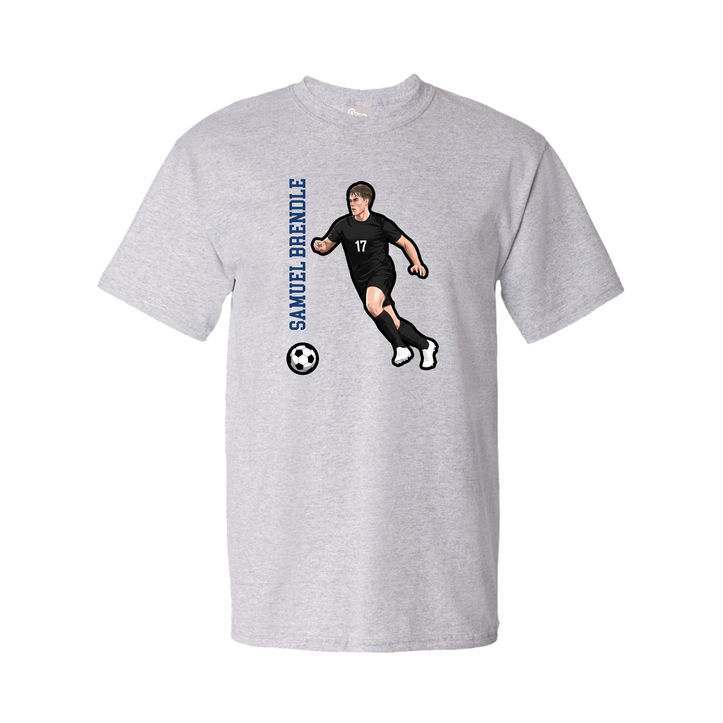 Youth Tee — Name Vertical in Grey