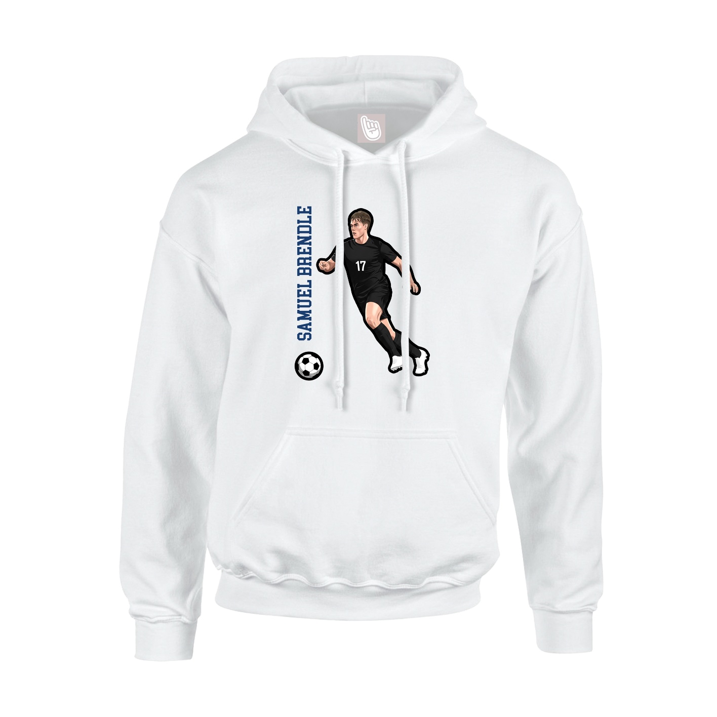 Hoodie — Name Vertical in White