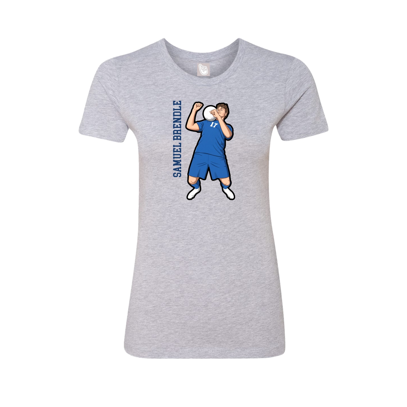 Womens Tee — Name Vertical in Grey