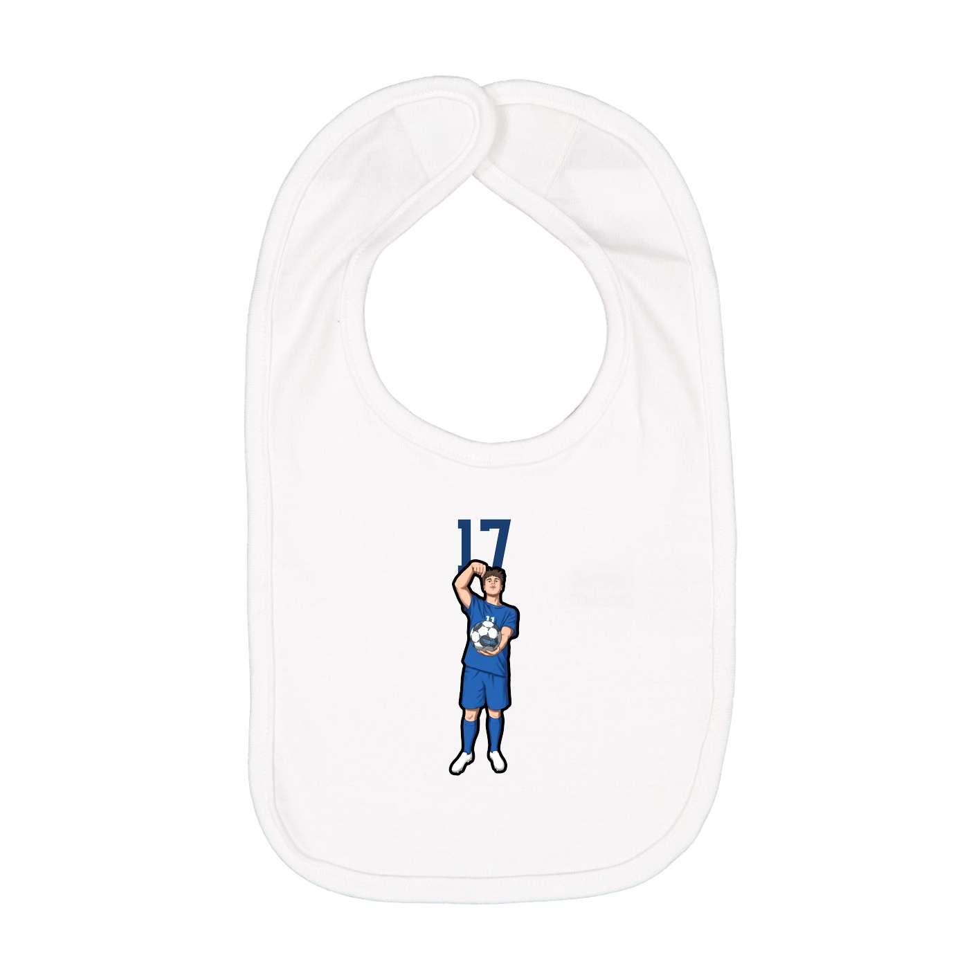 Infant Bib — Number Top in White