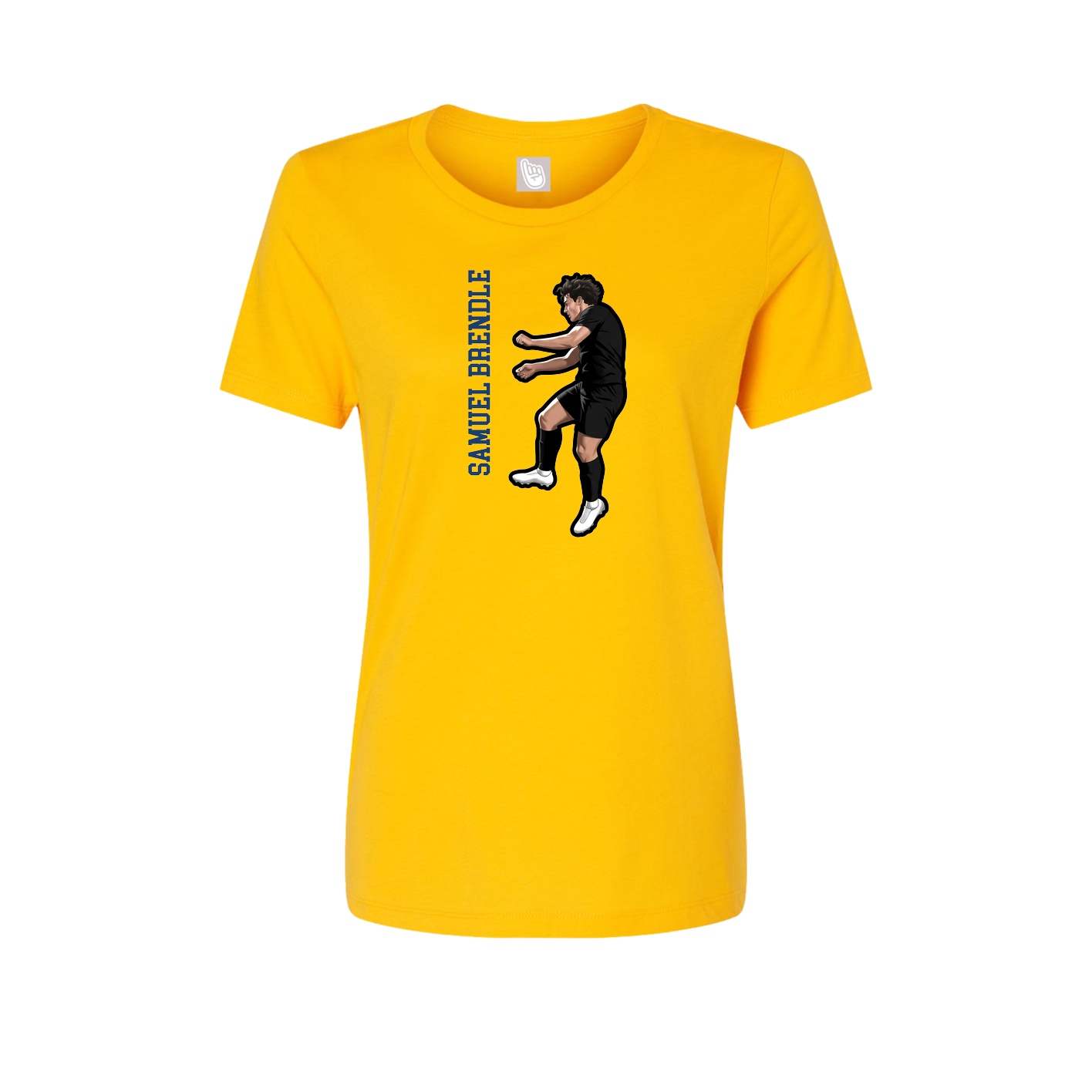Womens Tee — Name Vertical in Gold
