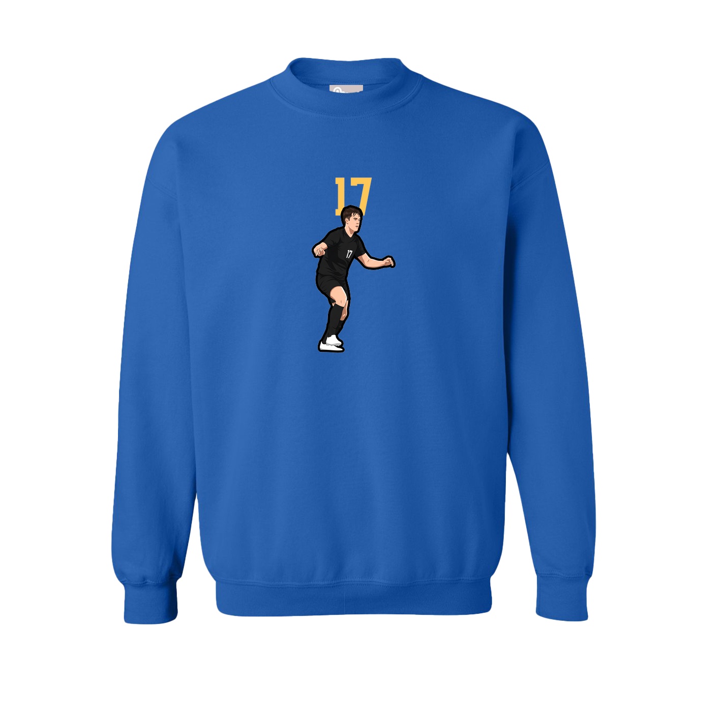 Fleece Crew — Number Top in Royal