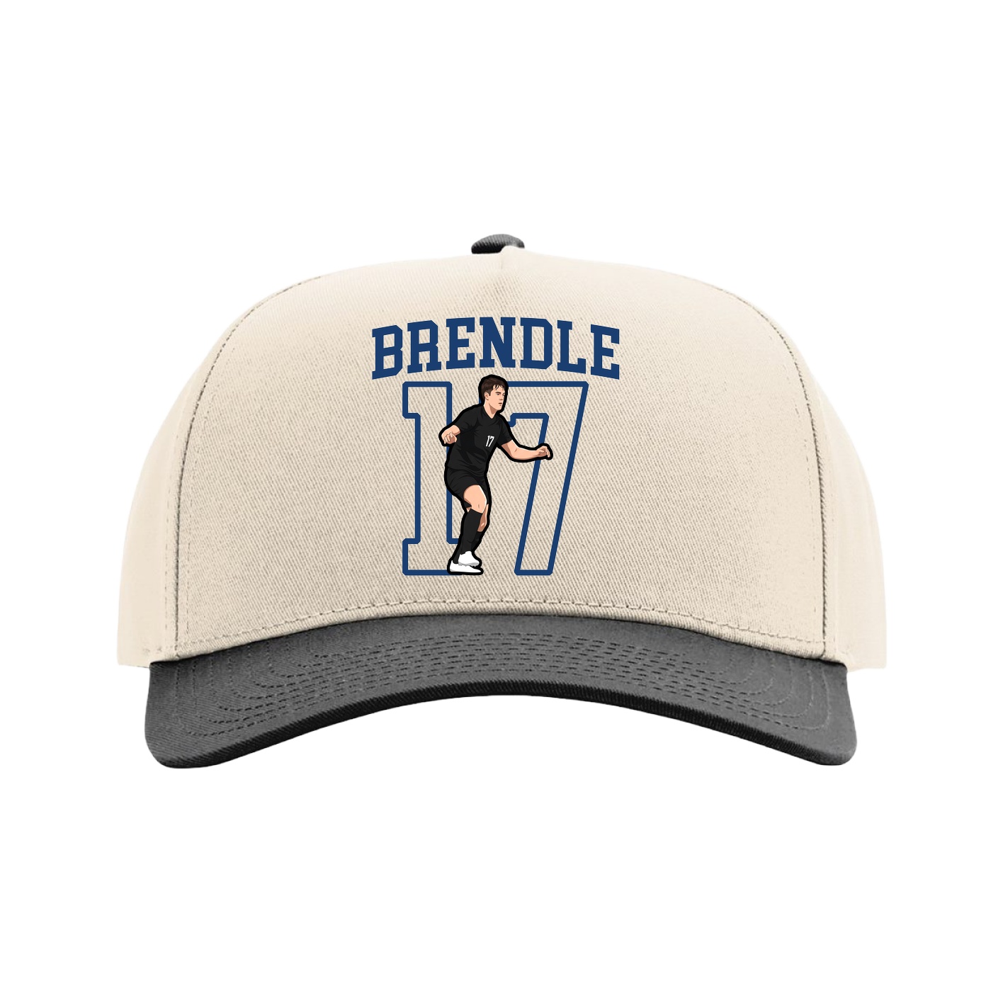 Full Fabric Five-Panel Champ Cap — Shirsey in Cream/Black