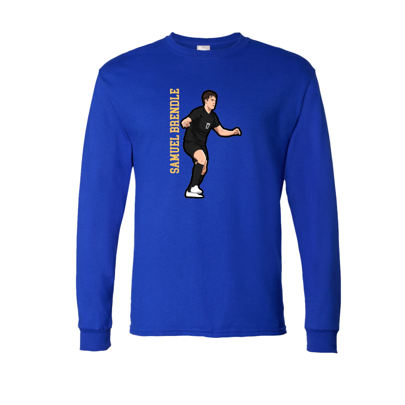 Long Sleeve Tee — Name Vertical in Royal