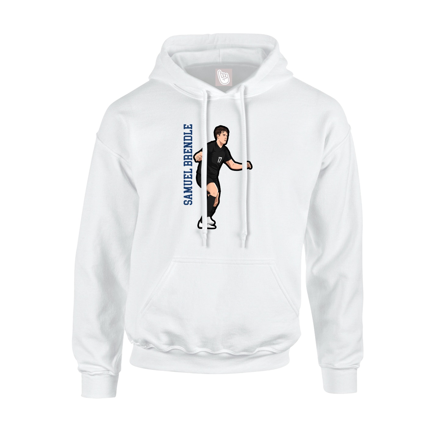 Youth Hoodie — Name Vertical in White