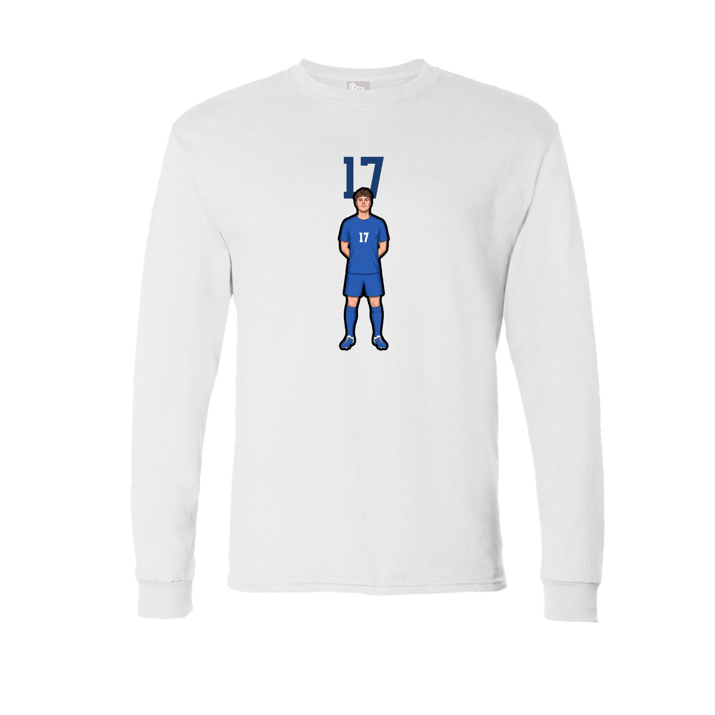 Long Sleeve Tee — Number Top in White