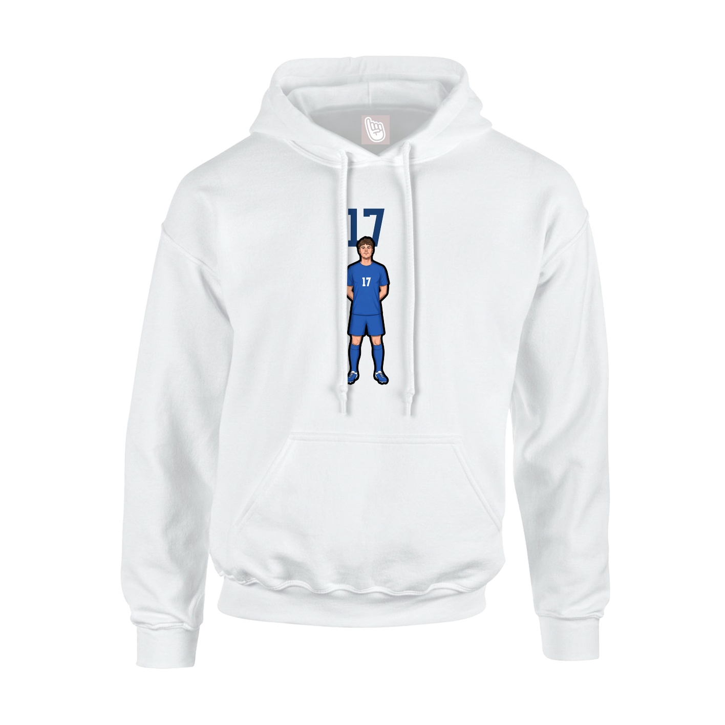 Youth Hoodie — Number Top in White