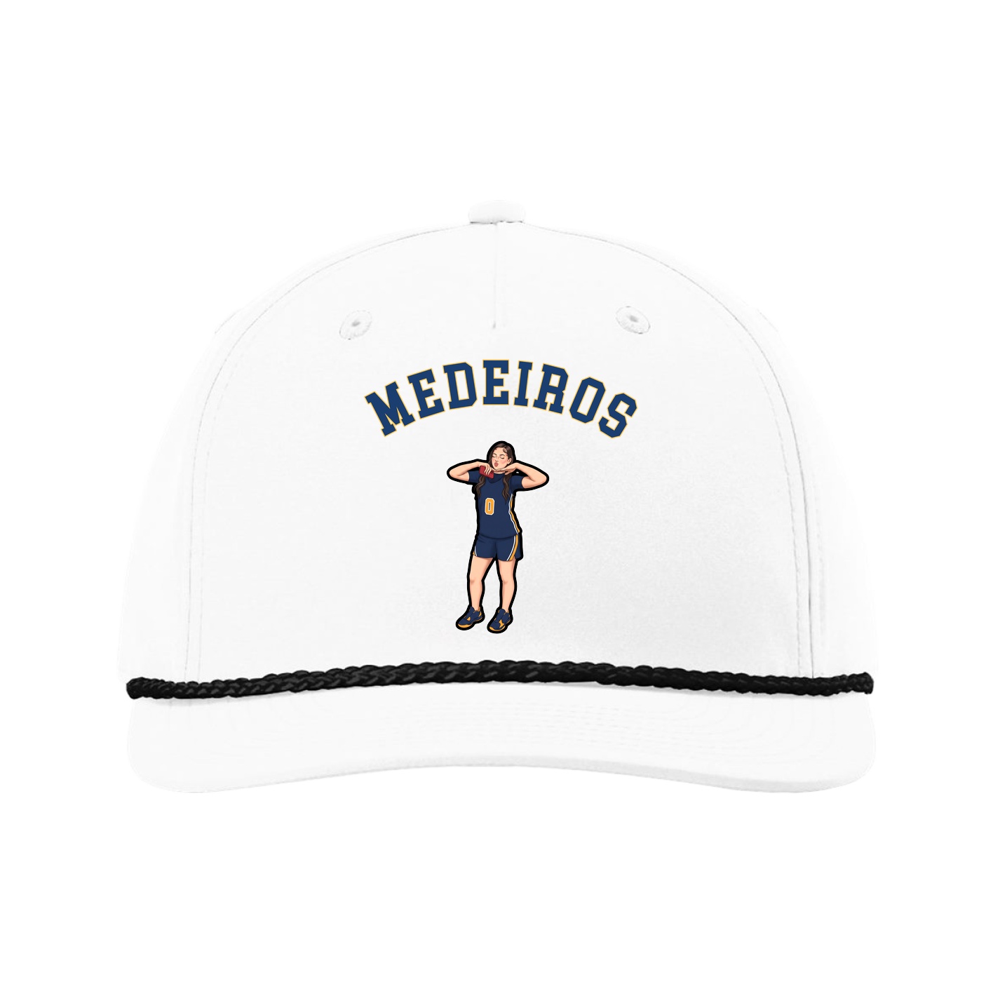 Five-Panel Classic Rope Cap — Shirsey Arch in White