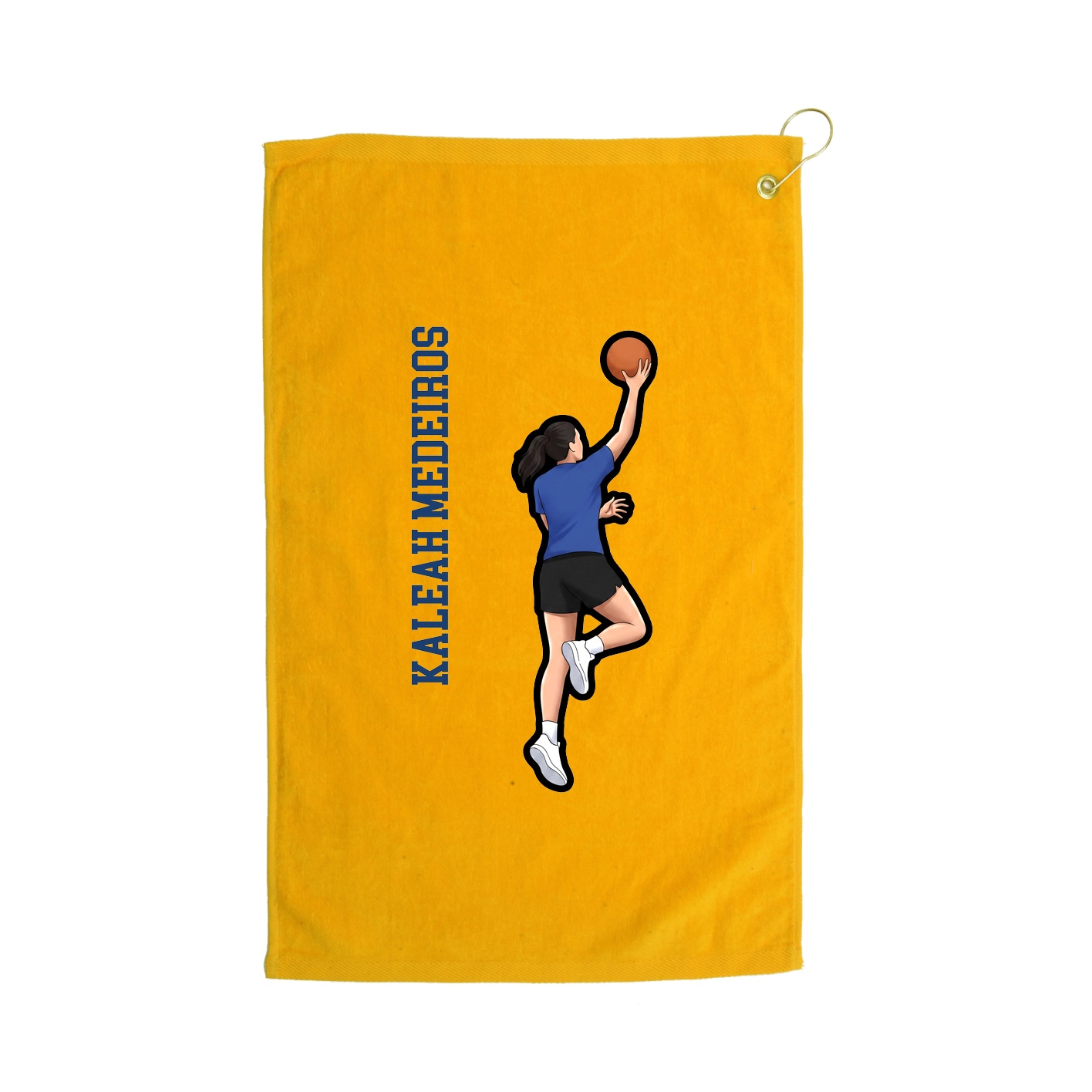 Golf Towel — Name Vertical in Gold