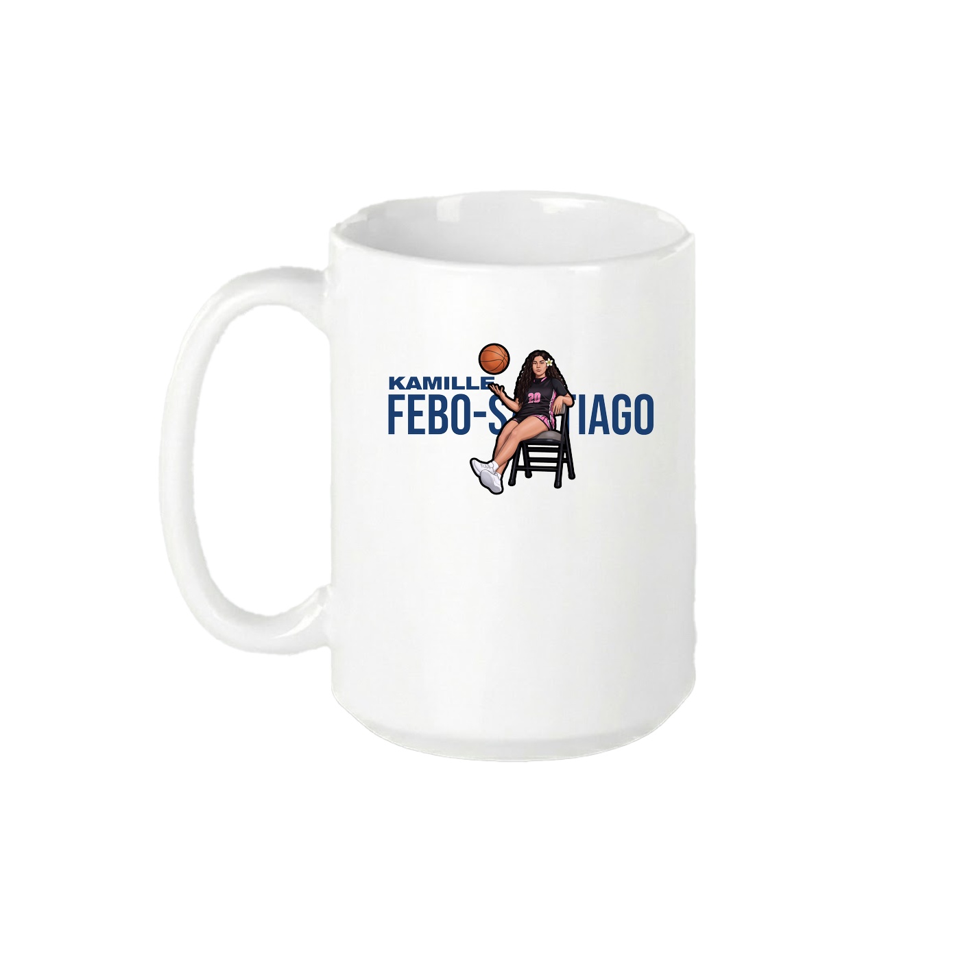 15oz Coffee Mug — Player Name in White