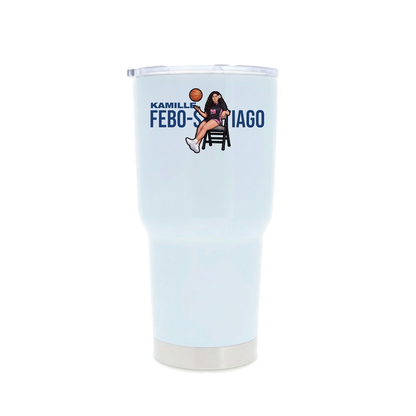 30oz Stainless Steel Tumbler — Player Name in White