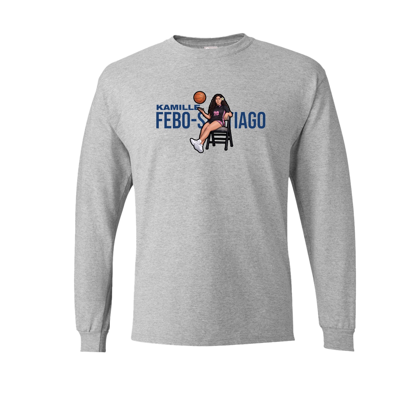 Long Sleeve Tee — Player Name in Grey