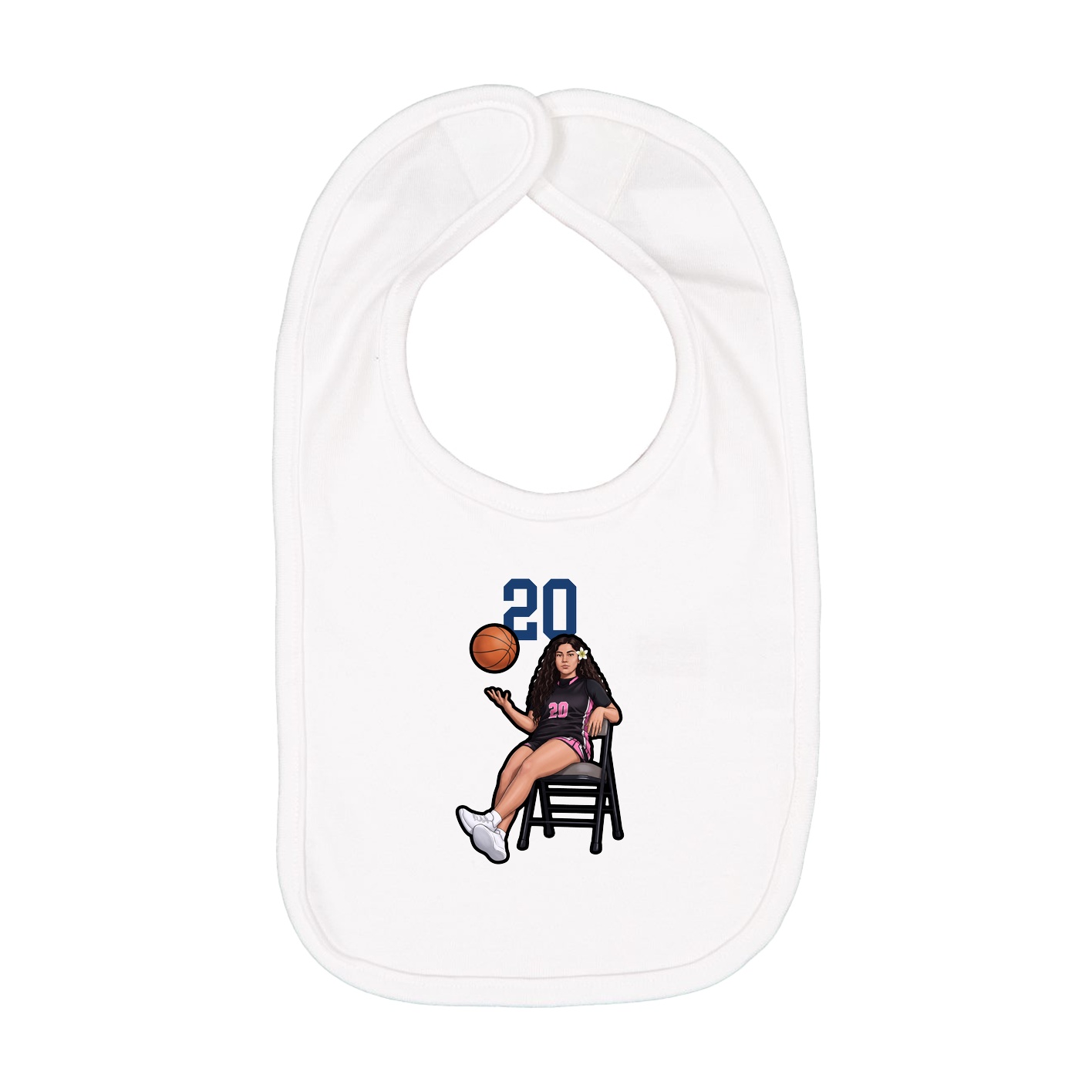 Infant Bib — Number Top in White